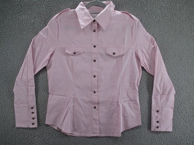 Drapers & Damons Top Womens Large Pink Button Front Long Sleeve Shirt