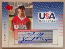 2005 USA Baseball National Team Alumni Signatures Blue Ink Drew Meyer Auto /120