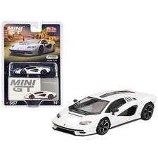 Mini GT 1:64 Lamborghini Countach LPI 800-4 Bianco Siderale Diecast Car MGT00567