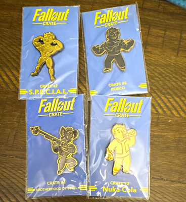 Fallout Crate Vault Boy Enamel Pin Set S.P.E.C.I.A.L. RobCo Nuka-Cola BOS