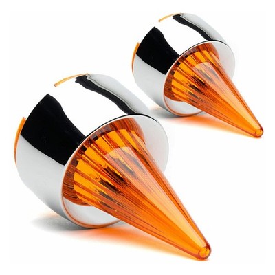 Cuztom Kraft Chrome Bezel Bullet Type Amber Supersonic Lens - 1004-SLA