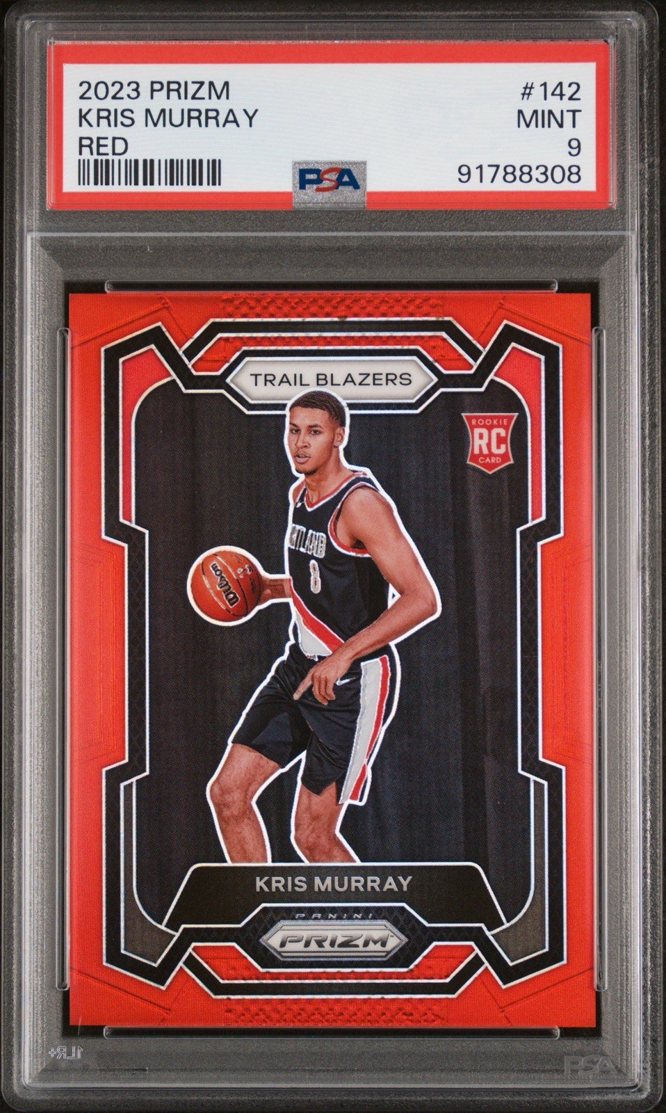 2023 PANINI PRIZM RED PRIZM #142 KRIS MURRAY ROOKIE RC 011/299 PSA 9