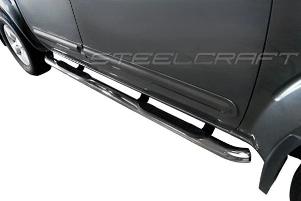 For Nissan Frontier 05-24 SteelCraft 3" Cab Length Polished Round Side Bars Foto 2 de 4