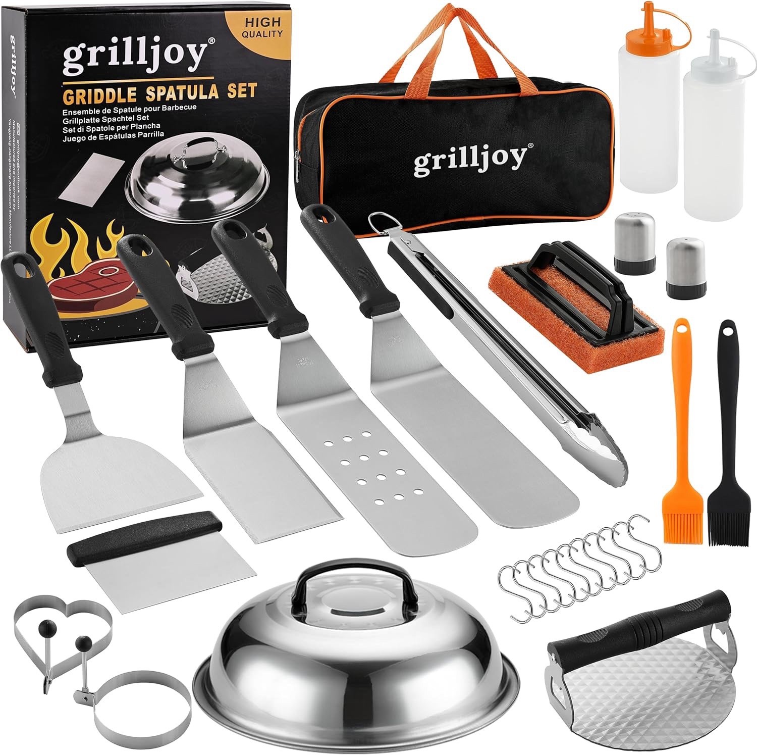 grilljoy Griddle Accessories Kit for Blackstone, BBQ Gifts for Men, Smash Burger