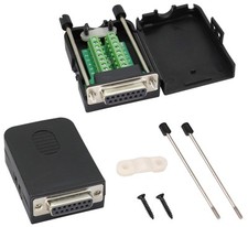 2-Pack DB15 Screw Terminal Block Adapter 15 Pin 2 Row DB15 Female to 16 Pin/W...