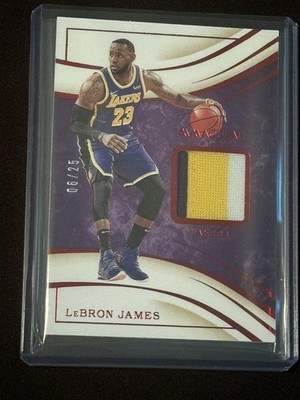 2019-20 Panini Immaculate LeBron James Patch Red Jersey #d 6/25 Lakers MVP HOF