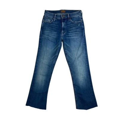 Mother The Runaway Step Fray Jeans Leaps And Bounds Blue Flare 1243-686 Size 26