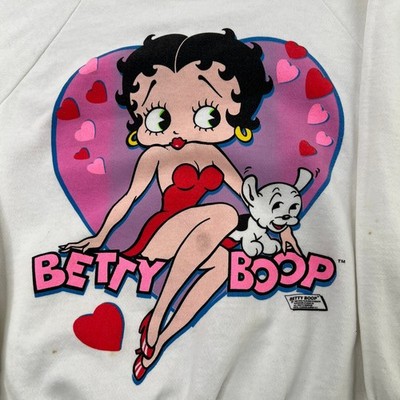 Vintage 80's Anvil Betty Boop Double Sided Sweatshirt XL White