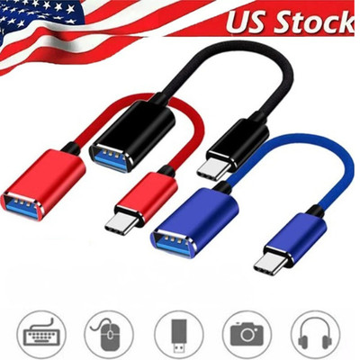 USB-C Type C Male to USB 3.0 Type A Female OTG Adapter Converter Cable Cord lot