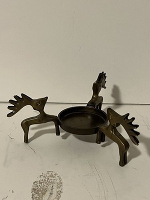 Aromatique Antique Bronze Deer Votive Candle Holder 6'' Diameter