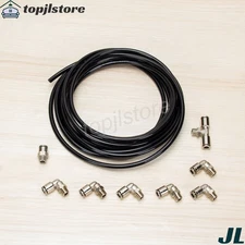 PUSH LOCK Black Vacuum Fitting Kit Turbo Wastegate & Solenoid 1/8" NPT to 1/4"