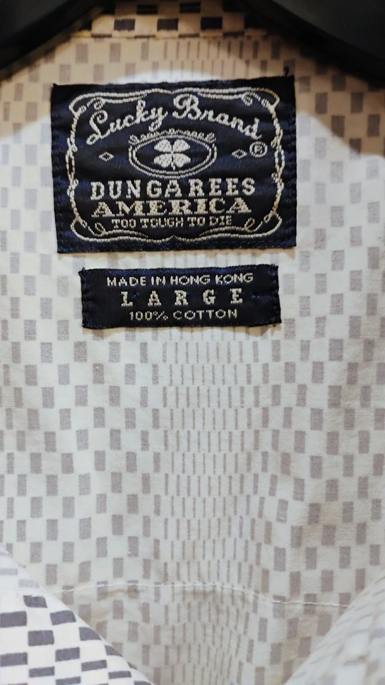 Camisa occidental a presión azul geométrica perla peto marca Lucky para hombre (grande) Foto 3 de 4