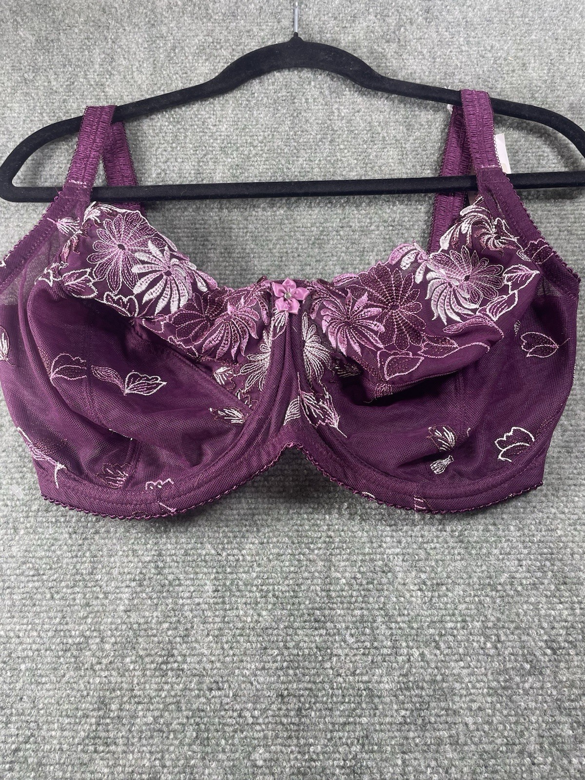 Pour Moi? St Tropez Full Cup Bra PM-7702 32J Purple Lace Floral Underwired