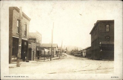 GLADE RUN PENN PA Street Scene Ghost Town Antique RPPC