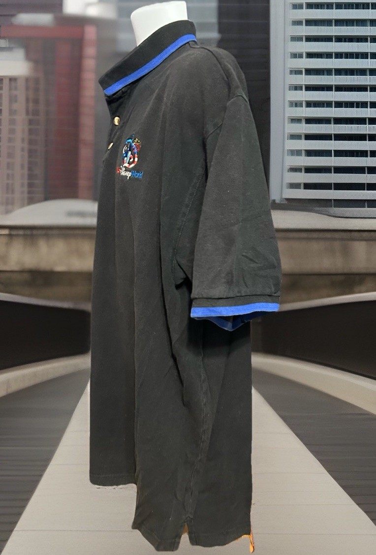 VTG Walt Disney World Polo Shirt Men 2XL Black Short Sleeve Castle Fireworks thumbnail 7