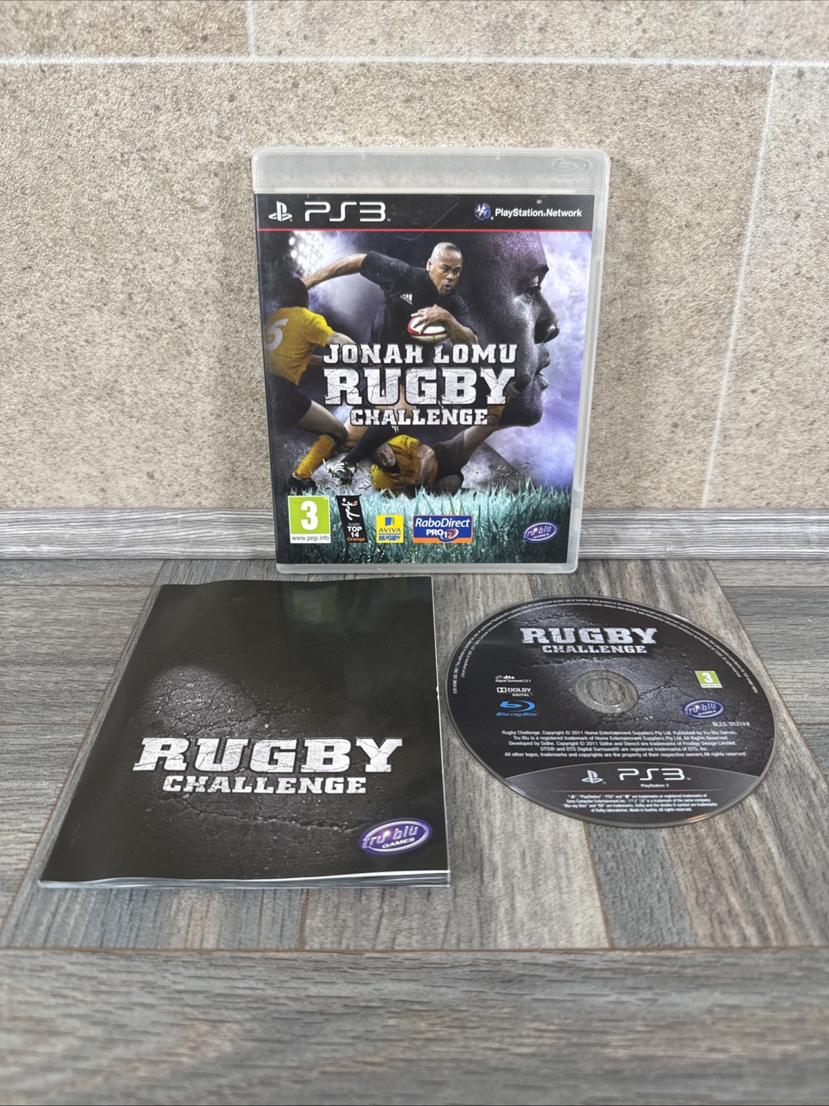PS3 Jonah Lomu Rugby Challenge for  Playstation 3 Blu-ray Disc With Manual VGC
