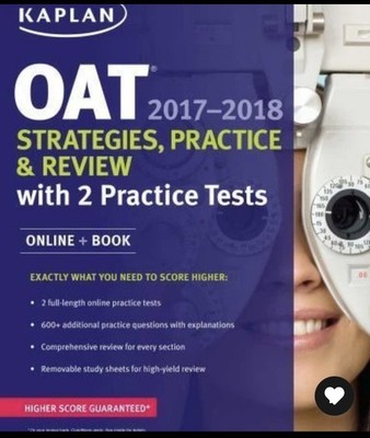 New Kaplan Test Prep: OAT | PASS TEST Strategies Review w/test and FLASHCARDS 