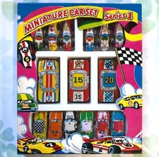Vintage Japanese Tin Toy Racing Car Set Miniature Cars Original Package Racing