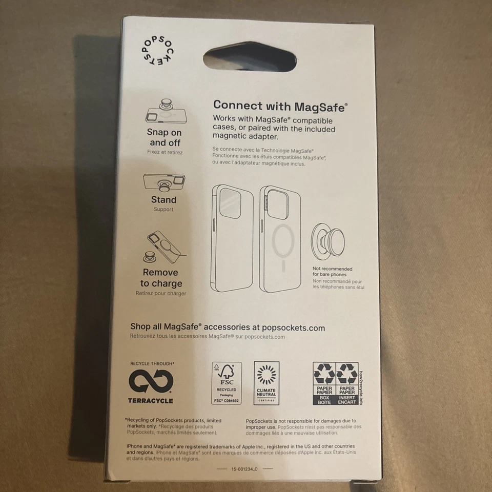 PopSockets Magnetic MagSafe Phone Grip & Stand - Black - 806828 - Brand New - Image 2 of 4
