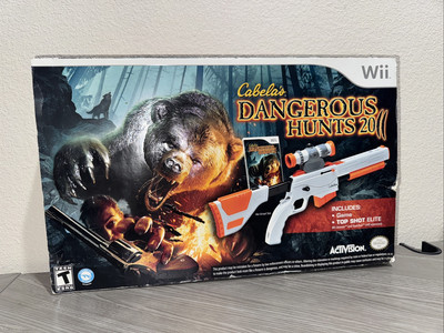 Cabela s Dangerous Hunts 2011 Nintendo Wii Game w/Top Shot Gun, New, Open Box
