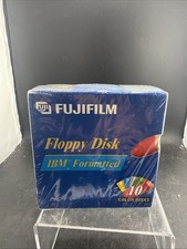 New Sealed Fujifilm 2HD High Density 3.5" Color Floppy Disk 10 Pack 1.44 MB IBM