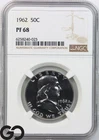 1962 Franklin Half Dollar PROOF NGC PR 68 ** Blast White PQ Blazer!