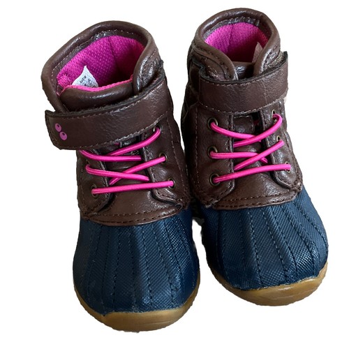 Stride rite surprize toddler girl s size 5 blue w pink laces waterproof