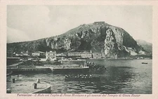 # TERRACINA: THE PIER WITH THE CUT OF MOUNTAIN PEAK AND THE REMAINS OF THE TEMPLE OF..