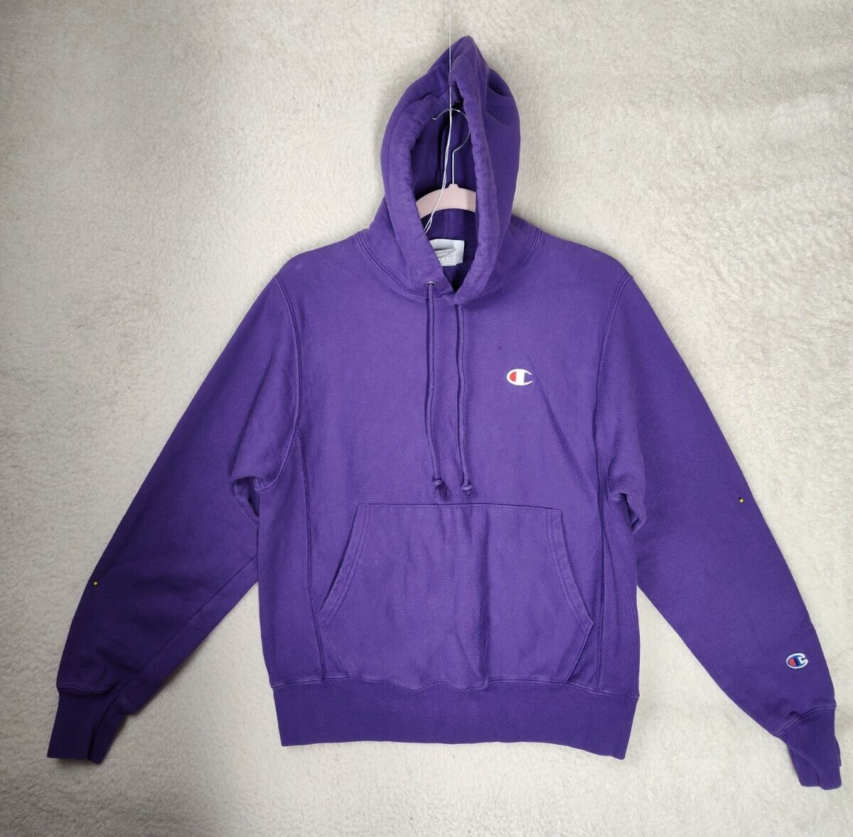 Champion Women Sweatshirt Small Purple Cottonblend Hooded Reverse