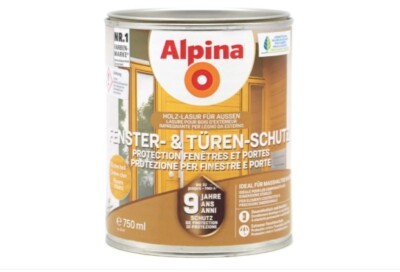 Alpina Holz-Lasur Fenster&Türen Schutz farblos 9 Jahre Wetterschutz 2,5l außen