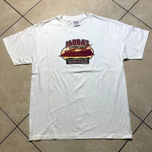 NWOT Rare Vintage 1996 Star Wars JABBA'S Sail Barge Tatooine Promo T-Shirt L VTG - Afbeelding 1 van 9