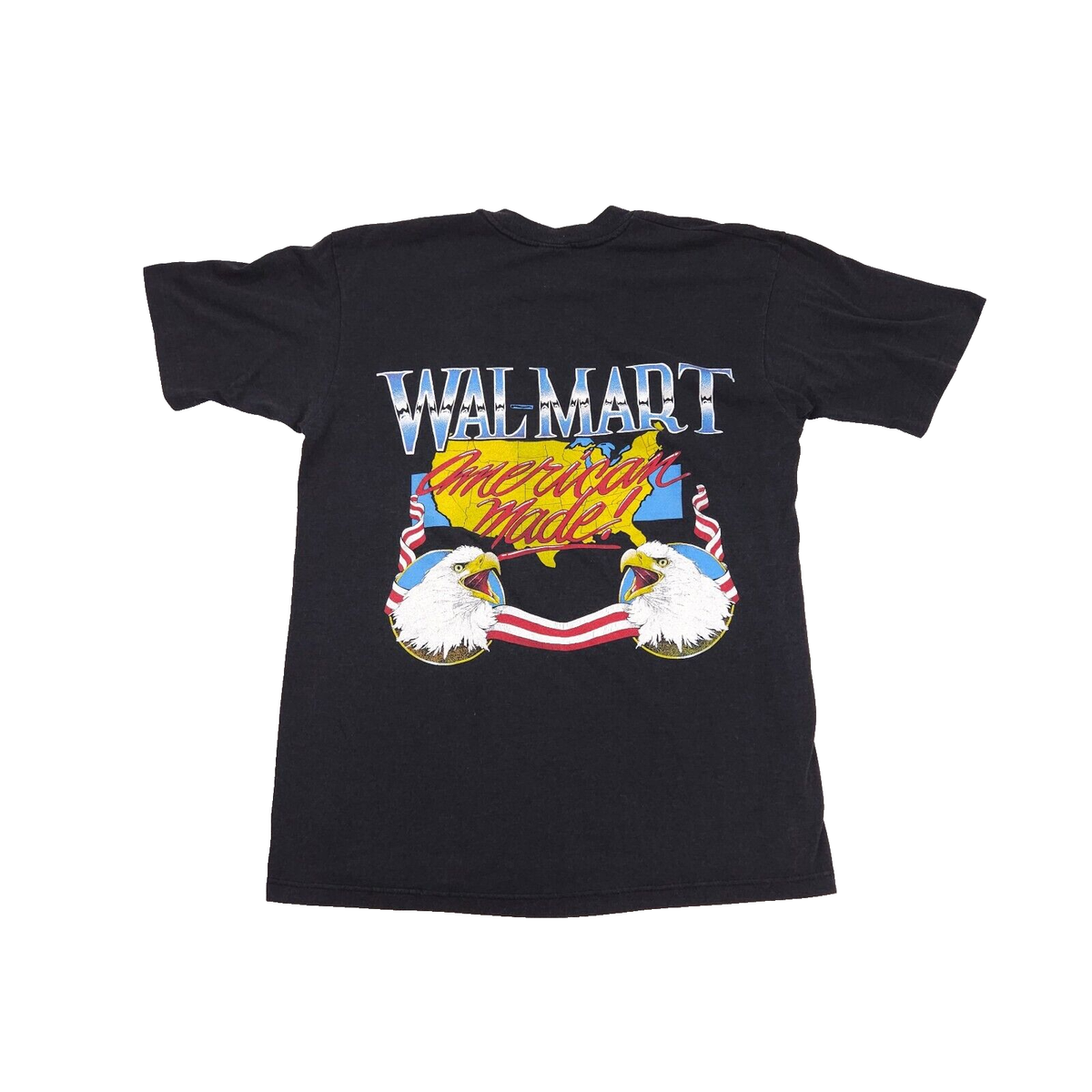 Vintage 90s Walmart Eagle Face T-Shirt Grungy American Made Single