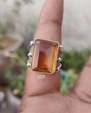 Citrine Ring 925 Sterling Silver Band  Statement Ring Handmade Ring All size