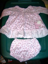 CARTER'S Pink Floral Print Dress/Diaper Cover  Sweater - SIZE 9 MOS.