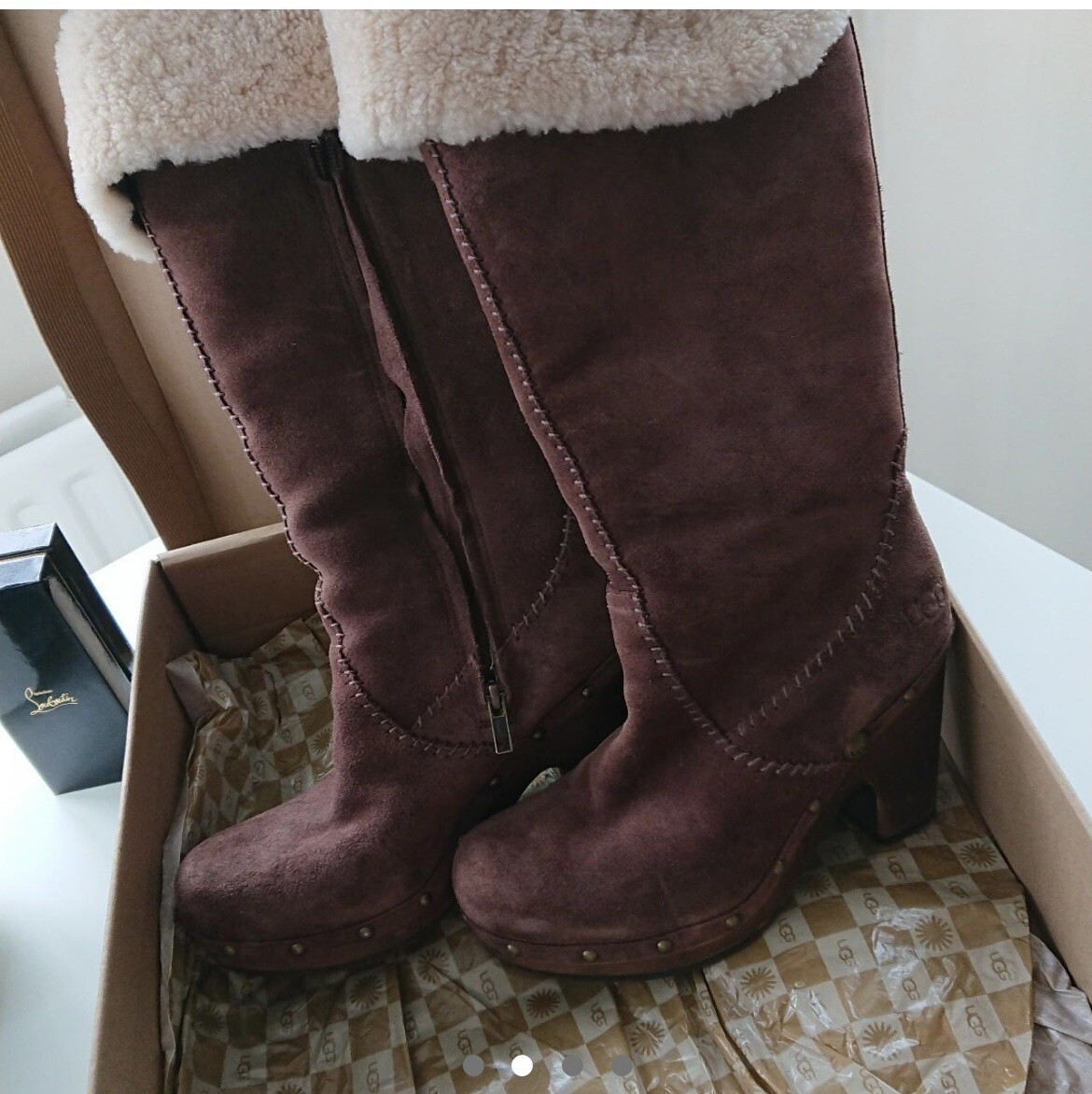 BARELY WORN REAL genuine Leather Knee High Ugg Boots GREAT CONDITION RRP £365