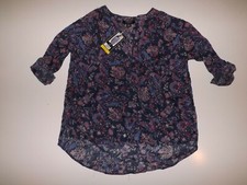 NINE WEST JEANS Womens Blue Shirt XXL 2XL Navy Harbor GEORGIA Tunic 