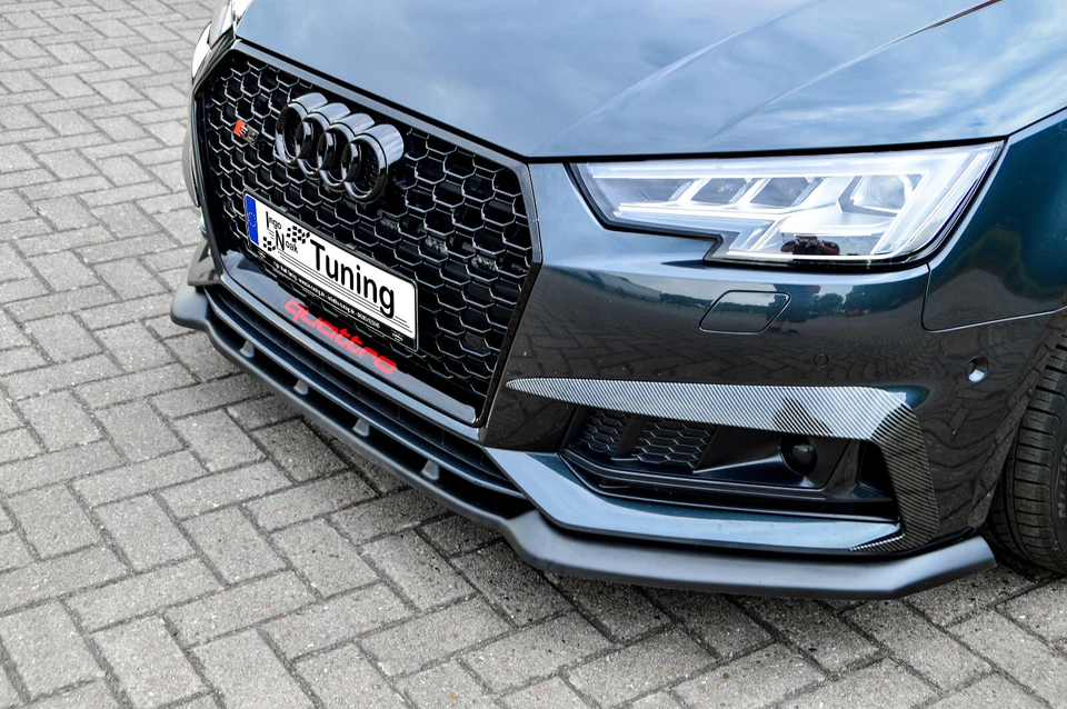 Frontspoilerlippe Cuplippe V2 aus ABS Audi A4 S4 B9 S-Line in Schwarz Glanz - Bild 3 von 4