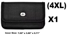 Universal (4XL)Horizontal Rugged Nylon Pouch with Metal Clip + Belt Loop Holster