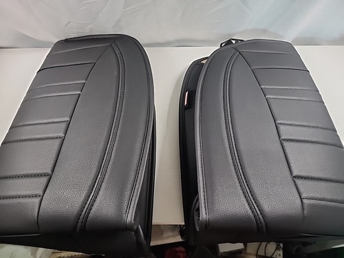 2 Pack Motortrend OS-420-BK PU Leather Front Base Seat Cushion w/ Front Pockets - Picture 4 of 6
