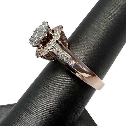 14kt Rose Gold Diamond Pave Engagement Ring - Picture 4 of 7