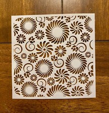 Floral Pattern Reusable 10 MIL Laser Cut Mylar Stencil Art Supplies Airbrush