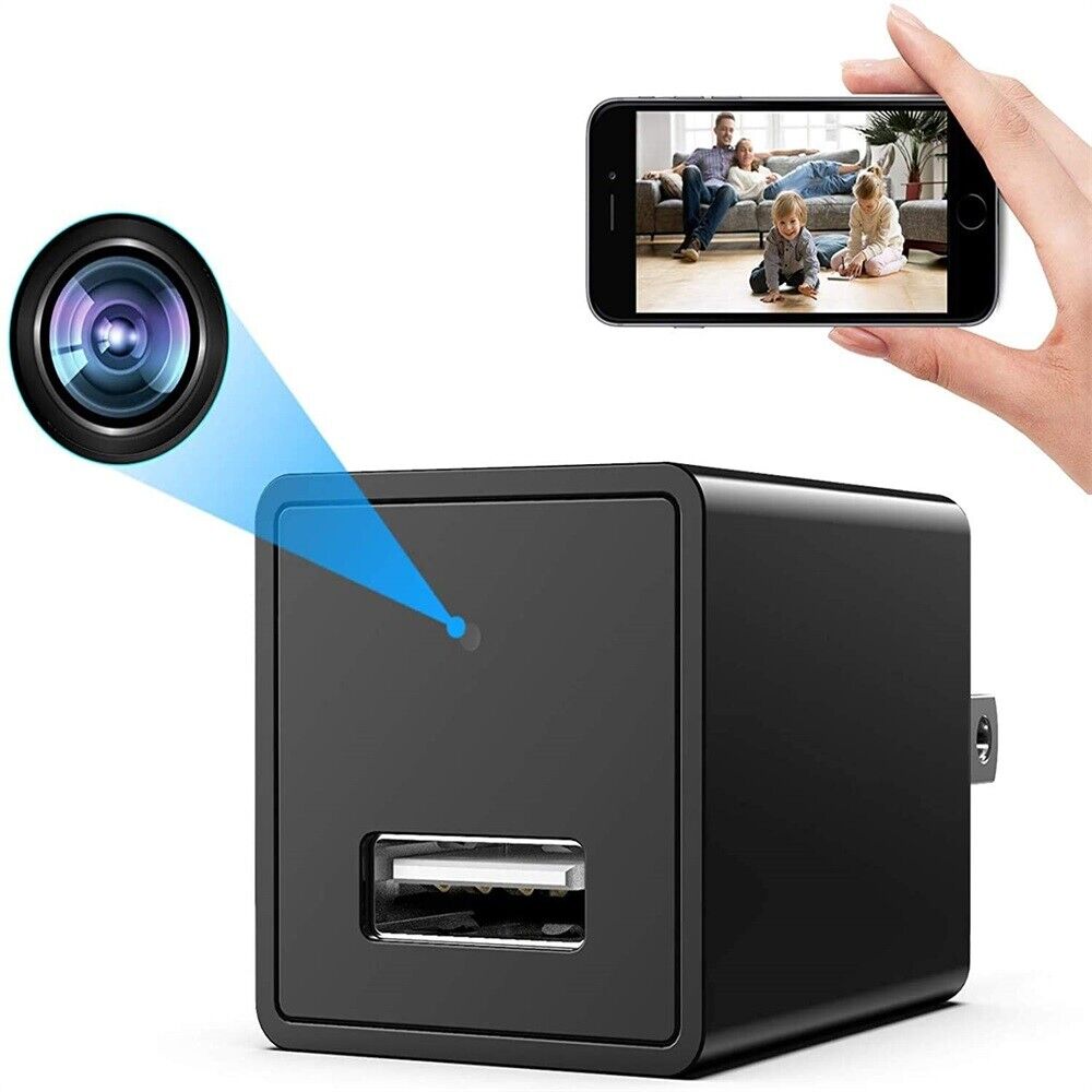 HD 1080P Wifi Mini Camera Usb Fast Charging Adapter Home Security Hidden Cam  | eBay