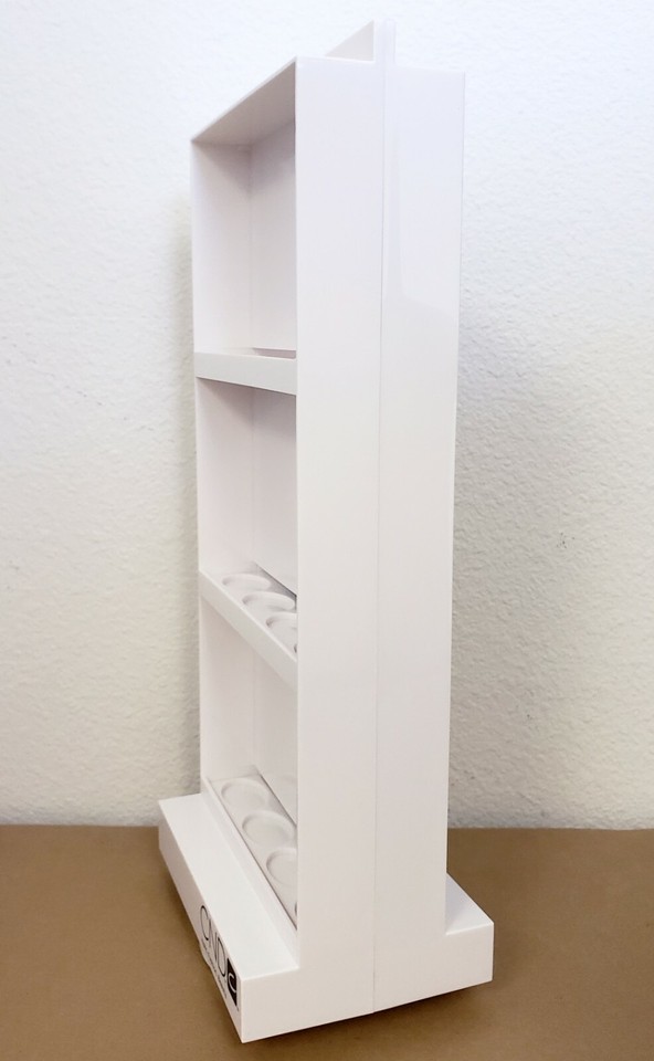 CND SHELLAC VINYLUX WHITE SALON SPINNER DISPLAY RACK Holds 24 Polish ...