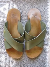 il Bisonte authentic olive green leather X cr...