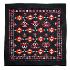 Southwest Print Bandana USA Made, Black 100 Cotton