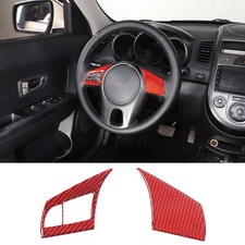 Red Carbon Fiber Steering Wheel Button Sticker Trim Decor For Kia Soul 2009-2013 Red Carbon Fiber Steering Wheel Button Sticker Trim Decor For Kia Soul 2009-2013
