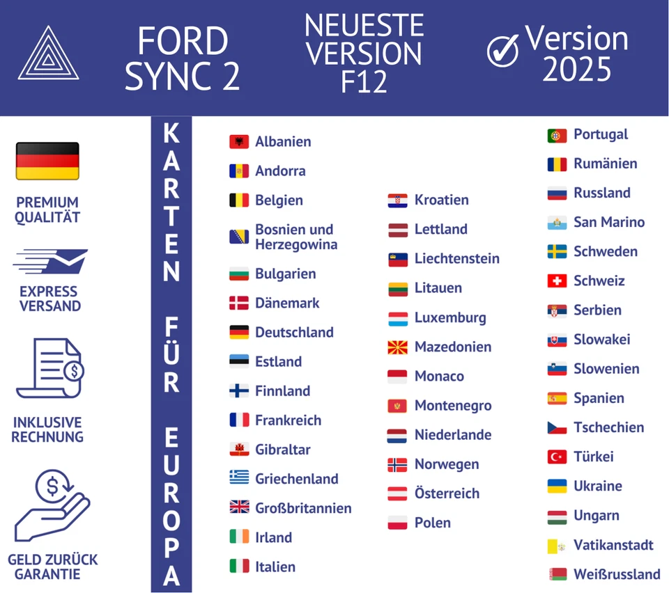 NEU für FORD SYNC2 Navi SD-Karte F12 2025 - Bild 3 von 4