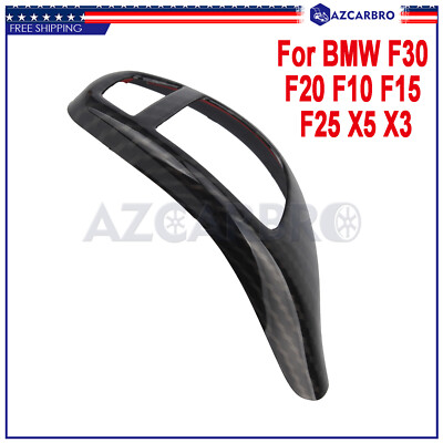 For BMW 5 Series F10 F11 F07 10-16 Carbon Fiber Style Gear Shift Knob Cover Trim