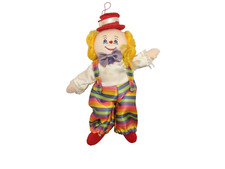 Vintage Russ Charlie the Clown Ornament Doll 729 Plush 6 in Tall Korea