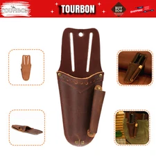 Leather Garden Shears Holster Florist Pruner Scissor Sharpener Tool Slot Belt-on